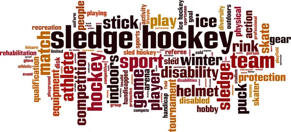 Sledge palabra hockey nube — Vector de stock