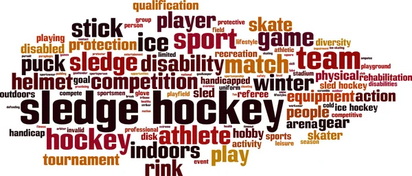 Sledge hockey word cloud — Stock vektor