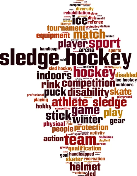 Sledge palabra hockey nube — Vector de stock
