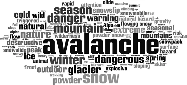 Avalanche word cloud — Stock Vector