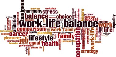 Work-life balance word cloud clipart