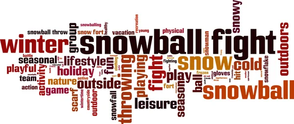 Snowball fight word cloud — Stock Vector