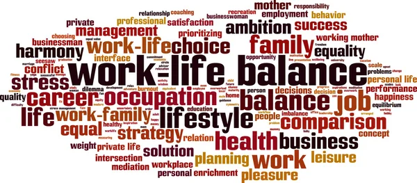 Σύννεφο λέξη ισορροπία εργασίας προσωπικής ζωής — Διανυσματικό Αρχείο