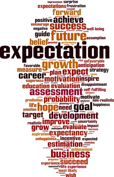 Expectativas palabra nube — Vector de stock