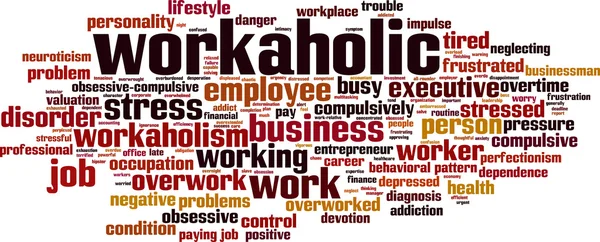 Workaholic word cloud — Stockvector