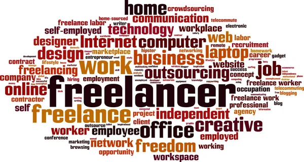 Freelancer word cloud — Stock vektor