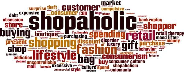 Nube palabra Shopaholic — Vector de stock