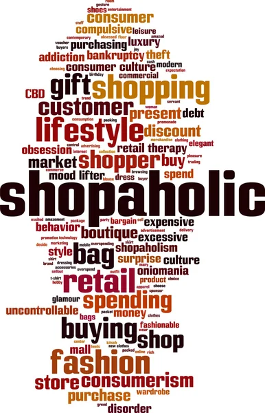 Shopaholic word cloud — Stockvector
