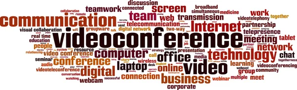 Videoconferenza parola cloud — Vettoriale Stock