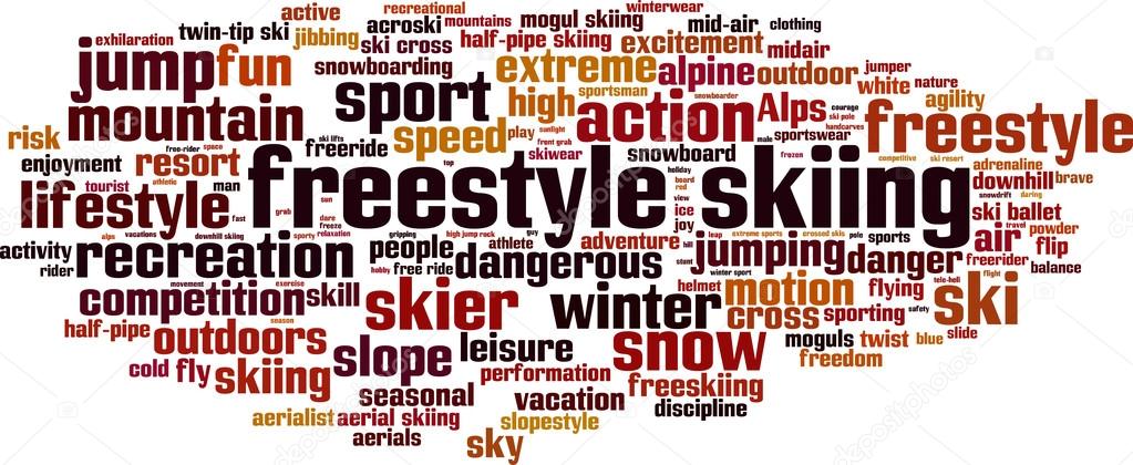 Freestyle skiing word cloud