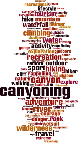 Canyoning word cloud — Stock Vector