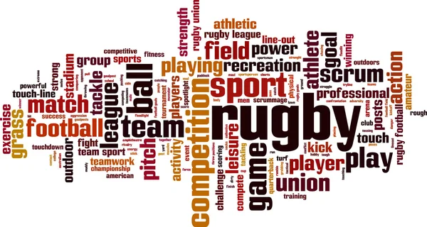 Rugby word cloud — Stock Vector