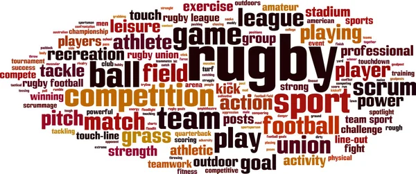 Rugby kelime bulutu — Stok Vektör