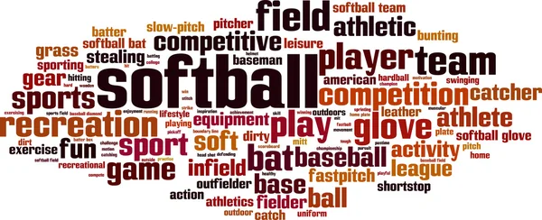 Softboll word cloud — Stock vektor