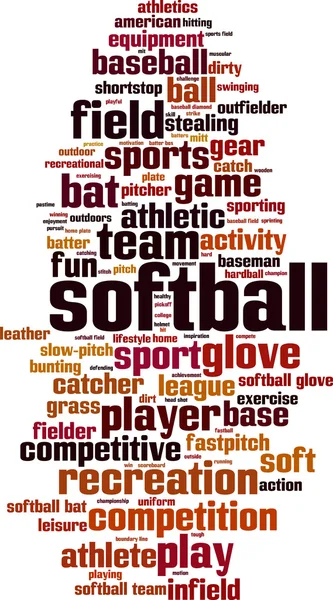 Softboll word cloud — Stock vektor