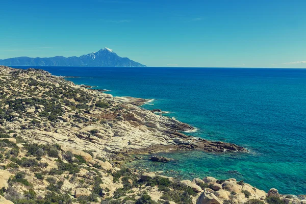 Littoral rocheux en Grèce — Photo