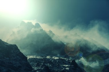 Kanchenjunga bölgesindeki dağlar