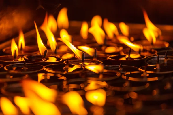 Candles at temple, closeup — Stock Photo, Image