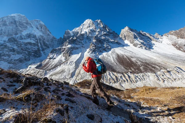 Wanderer im Himalaya-Gebirge — Stockfoto