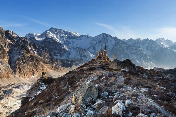 Uitzicht op bergen, Kanchenjunga regio, — Stockfoto