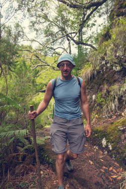 Madeira Adası'nda hiking adam
