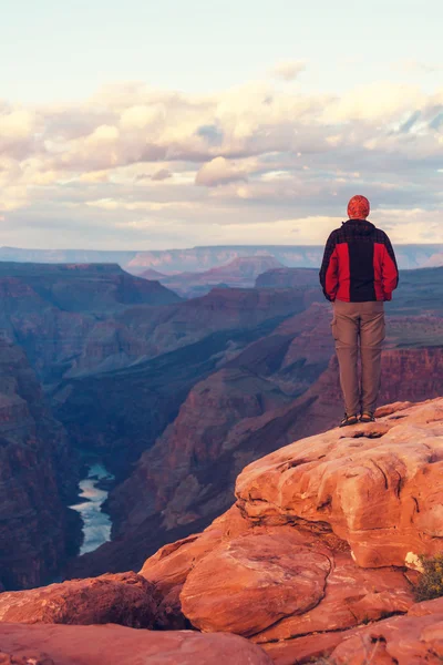 Mann wandert in Grand Canyon — Stockfoto