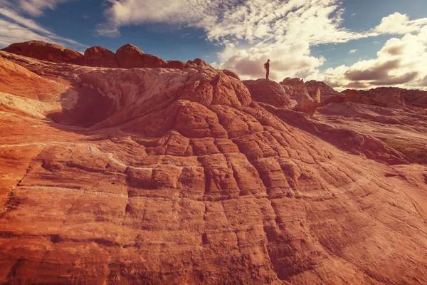 Cliffs at sunrise vermilion — Stok fotoğraf