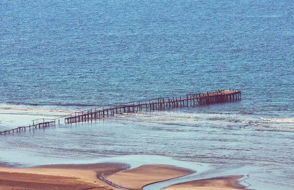 Drewniane promenady na plaży — Zdjęcie stockowe