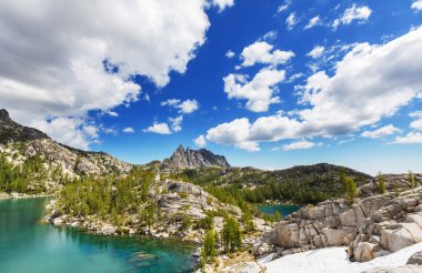 Beautiful Alpine lakes wilderness area  clipart
