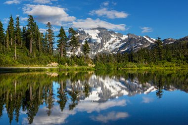 Picture lake and mount Shuksan clipart