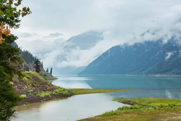 Escena Serena Junto Lago Montaña Canadá Atardecer —  Fotos de Stock