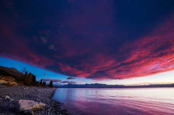 Increíbles Paisajes Naturales Nueva Zelanda Lago Las Montañas —  Fotos de Stock