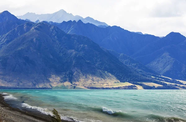 Amazing Natural Landscapes New Zealand Mountains Lake — Stock Photo, Image