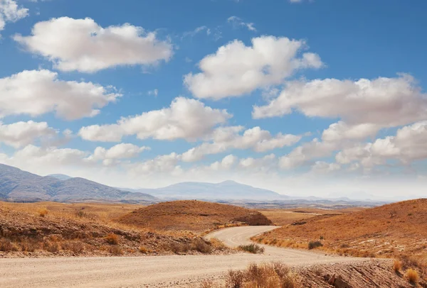 Carretera Grava Arbusto Africano Namibia — Foto de Stock