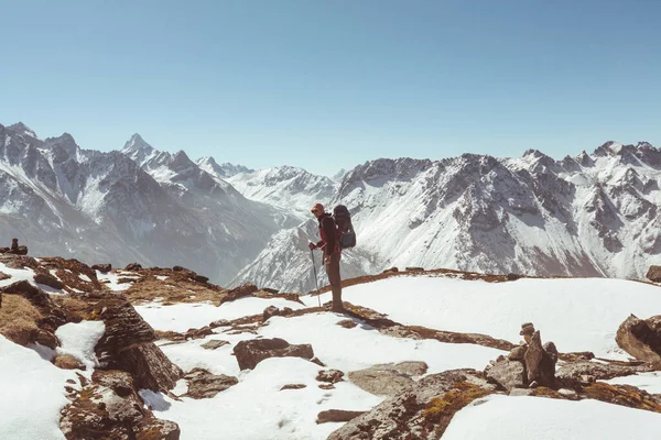 Hiker Himalayas Mountain Nepal — Stock Photo, Image