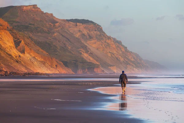 Prachtige Landschappen Het Ocean Beach Nieuw Zeeland Inspirerende Natuurlijke Reisachtergrond — Stockfoto