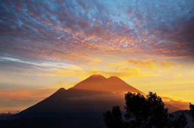 Beautiful volcanoes landscapes in Guatemala, Central America clipart