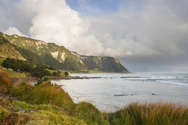 Beautiful landscapes it the Ocean Beach, New Zealand. Inspiring natural and travel background