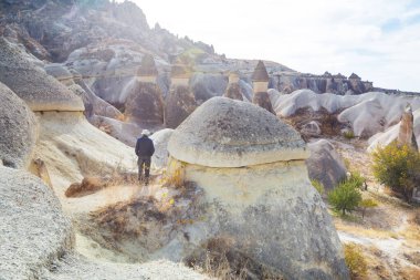 Türkiye 'nin ünlü turizm merkezi Kapadokya' da turist