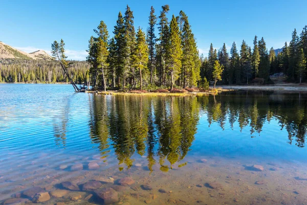 Lugn Sjö Fjällen Sommarsäsongen Vackra Naturlandskap — Stockfoto