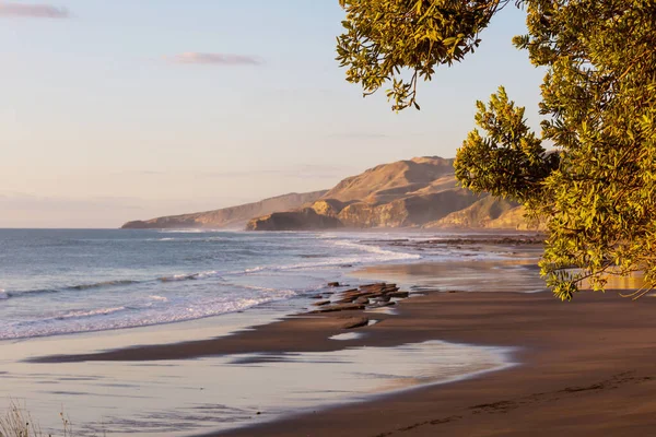 Hermosos Paisajes Playa Del Océano Nueva Zelanda Inspirando Fondo Natural — Foto de Stock