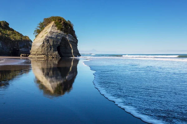 Beautiful landscapes it the Ocean Beach, New Zealand. Inspiring natural and travel background