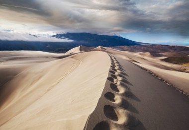 Great Sand Dunes Ulusal Parkı 'nda sonbahar sezonu, Colorado, ABD