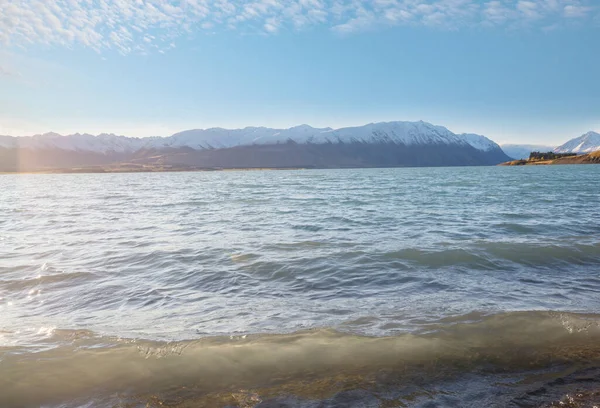 Increíbles Paisajes Naturales Nueva Zelanda Lago Las Montañas — Foto de Stock