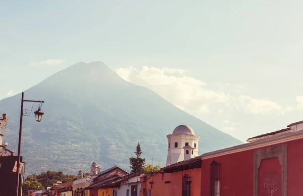 Gyarmati Építészet Ókori Antigua Guatemala Városban Közép Amerikában Guatemalában — Stock Fotó