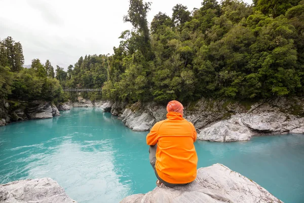 Blue Pool Nouvelle Zélande Rivière Bleue Claire Près Hokitika Beaux — Photo