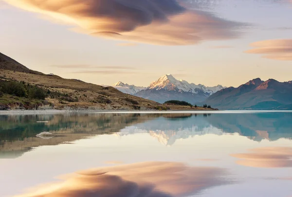 Uitzicht Majestueuze Aoraki Mount Cook Nieuw Zeeland — Stockfoto