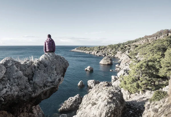 Hermosa Costa Marina Turquía Increíbles Paisajes Naturales Largo Ruta Senderismo — Foto de Stock