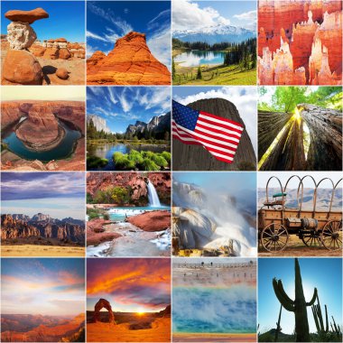 ABD 'de çeşitli doğal manzaralar, büyük manzara koleksiyonu