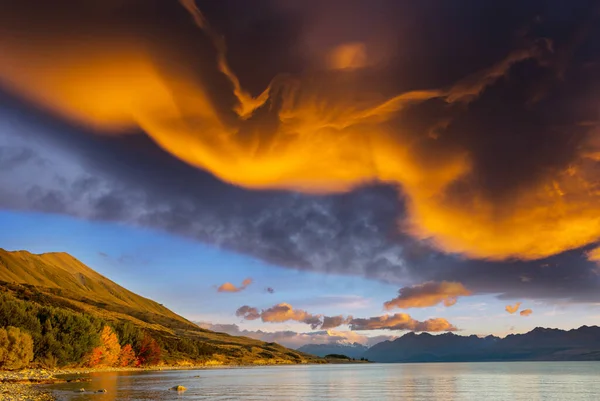 Widok Majestatyczny Aoraki Mount Cook Nowa Zelandia — Zdjęcie stockowe